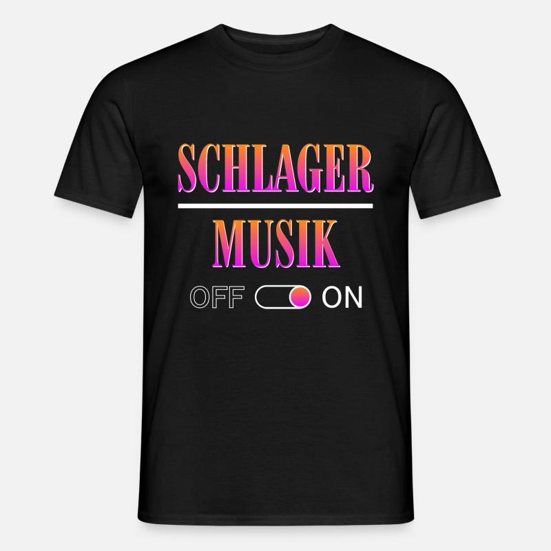 Schlagermusik On - Männer T-Shirt - Schwarz