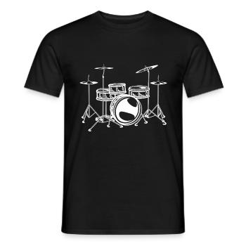 Drum Set Rock Drummer Design - T-shirt homme - noir - Devant - AI Model Male 178 light (178cm)