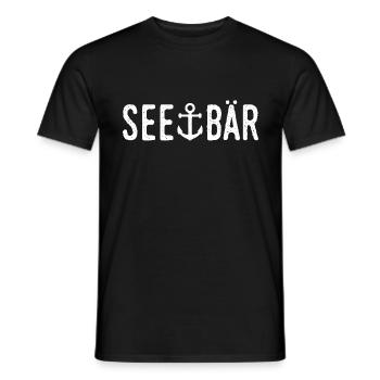 Seebär Seefahrer Kapitän Seemann Norddeutschland - Männer T-Shirt - Schwarz - Vorne - AI Model Male 178 light (178cm)