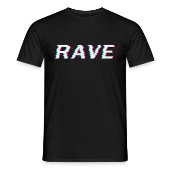 Techno Rave Festival Electro Musik Raver - Männer T-Shirt - Schwarz - Vorne - AI Model Male 178 light (178cm)