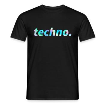 Techno Rave Festival Electro Musik Raver - Männer T-Shirt - Schwarz - Vorne - AI Model Male 178 light (178cm)