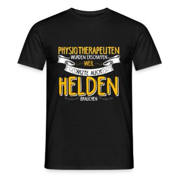 Physiotherapeuten erschaffen weil Ärzte auch Helde - Männer T-Shirt - Schwarz - Vorne - AI Model Male 178 light (178cm)