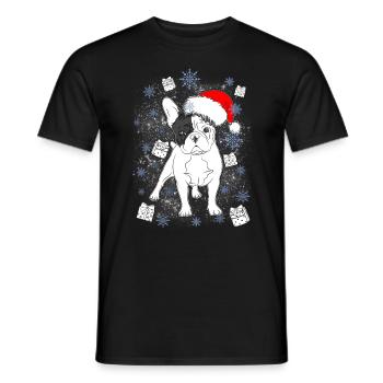 Cadeau de Noël de Santa bouledogue Français - T-shirt homme - noir - Devant - AI Model Male 178 light (178cm)