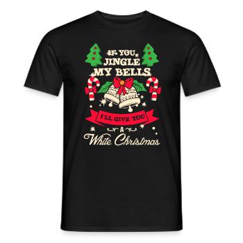 Jingle bells White Christmas gift - Men's T-Shirt - black - Front - AI Model Male 178 light (178cm)