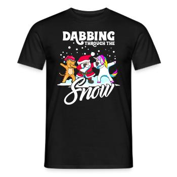 Dabbing Santa Dab Katze Einhorn Weihnachten - Männer T-Shirt - Schwarz - Vorne - AI Model Male 178 light (178cm)