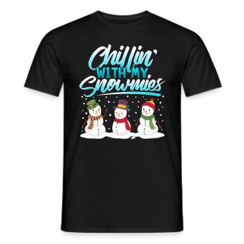 Schneemann Chillen Winter Weihnachten Geschenk - Männer T-Shirt - Schwarz - Vorne - AI Model Male 178 light (178cm)