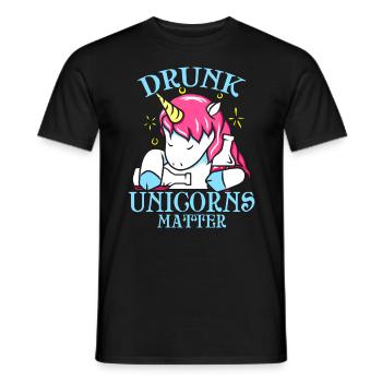 Einhorn Geschenk Drunk Unicorns Matter - T-shirt homme - noir - Devant - AI Model Male 178 light (178cm)