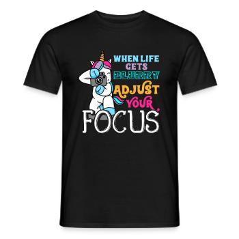 Unicorn photographer photographer gift camera - Men's T-Shirt - black - Front - AI Model Male 178 light (178cm)