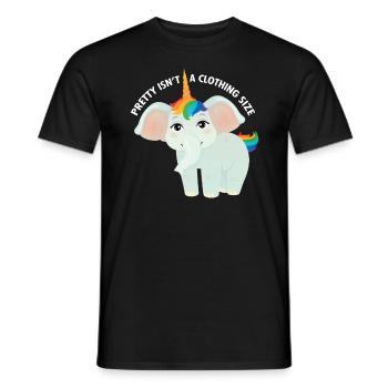 Pretty Isn't A Clothing Size - Elephant Unicorn - Männer T-Shirt - Schwarz - Vorne - AI Model Male 178 light (178cm)