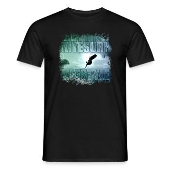 Kitesurf à capuche - T-shirt homme - noir - Devant - AI Model Male 178 light (178cm)