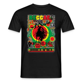 reggae great music original rasta - T-shirt homme - noir - Devant - AI Model Male 178 light (178cm)
