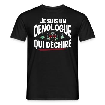 Œnologue œnologie Viticulteur Vin Alcool Cadeau - T-shirt homme - noir - Devant - AI Model Male 178 light (178cm)