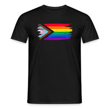 LGBT Flagge Gay Pride LGBTQ - Männer T-Shirt - Schwarz - Vorne - AI Model Male 178 light (178cm)