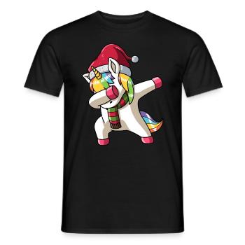 Dabbing Einhorn Weihnachten Dab Xmas - Männer T-Shirt - Schwarz - Vorne - AI Model Male 178 light (178cm)