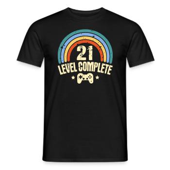 21. Geburtstag Level 21 Jahre Lustiges Gamer - Männer T-Shirt - Schwarz - Vorne - AI Model Male 178 light (178cm)