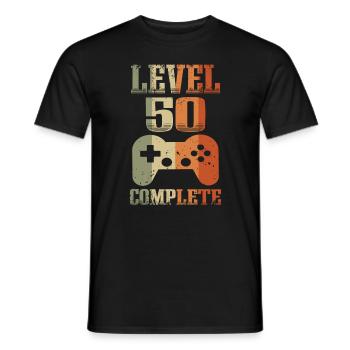 50ème anniversaire Niveau 50 ans Joueur débloqué - T-shirt homme - noir - Devant - AI Model Male 178 light (178cm)