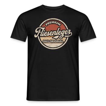 Fliesenleger Original Vintage Fliesenlegen - Männer T-Shirt - Schwarz - Vorne - AI Model Male 178 light (178cm)