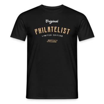 Philatelist Limited Edition Briefmarkensammler - Männer T-Shirt - Schwarz - Vorne - AI Model Male 178 light (178cm)