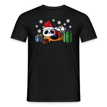 Réveille-moi quand c’est Noël flocons de neige Panda - T-shirt homme - noir - Devant - AI Model Male 178 light (178cm)