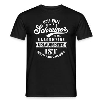 Schreiner Urlaub Lustig Schreinerei - Männer T-Shirt - Schwarz - Vorne - AI Model Male 178 light (178cm)