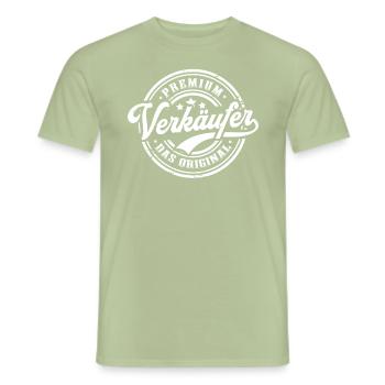 Verkäufer Original - Männer T-Shirt - Sage - Vorne - AI Model Male 178 light (178cm)