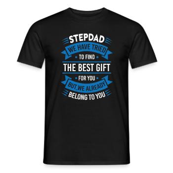 Stepdad Trying to find a better gift - Men's T-Shirt - black - Front - AI Model Male 178 light (178cm)