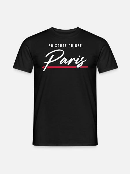 Paris 75 Frankreich Kennzeichen - Männer T-Shirt - Schwarz