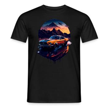 Klassischer Sportwagen - Männer T-Shirt - Schwarz - Vorne - AI Model Male 178 light (178cm)