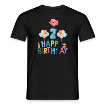 Happy Birthday 7th Birthday. - Men's T-Shirt - black - Front - AI Model Male 178 light (178cm)