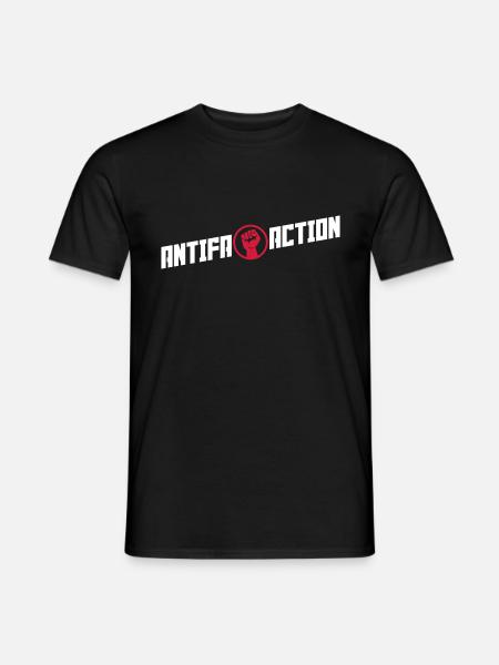 Antifa Action (Fist) - Männer T-Shirt - Schwarz