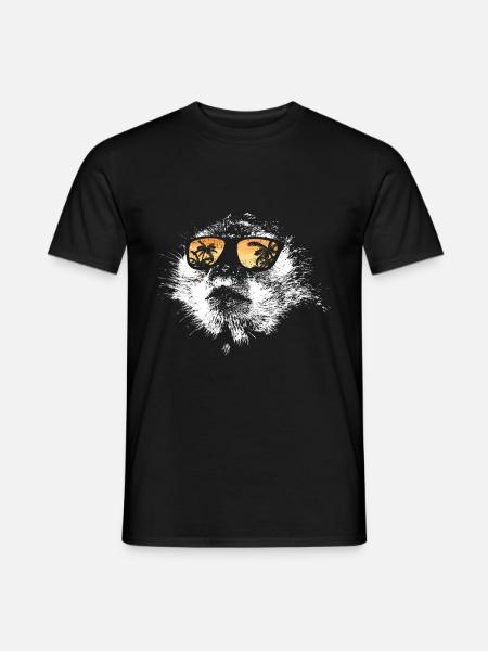 Monkey DJ mit Kopfhörer und Sonnenbrille Geschenki - Männer T-Shirt - Schwarz