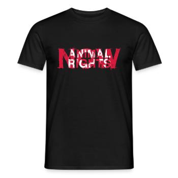 DROITS ANIMAUX NOW_03 - T-shirt homme - noir - Devant - AI Model Male 178 light (178cm)