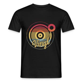 Vinyl Schallplatte Retro Vintage Old School - Männer T-Shirt - Schwarz - Vorne - AI Model Male 178 light (178cm)