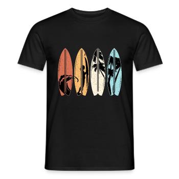 Surfer Gift Vintage Surfing Surfboard Beach - Men's T-Shirt - black - Front - AI Model Male 178 light (178cm)