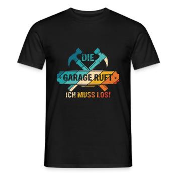 Die Garage ruft Ich muss los - Auto KFZ Liebhaber - Männer T-Shirt - Schwarz - Vorne - AI Model Male 178 light (178cm)
