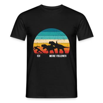 Ich Meine Follower Dino lustige Dinosaurier - Männer T-Shirt - Schwarz - Vorne - AI Model Male 178 light (178cm)