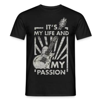 Guitariste guitariste instrument de musique musicien - T-shirt homme - noir - Devant - AI Model Male 178 light (178cm)