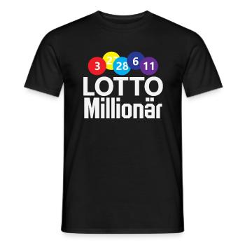 Lotto millionaire numbers money luck success - Men's T-Shirt - black - Front - AI Model Male 178 light (178cm)