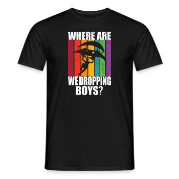 Où allons-nous laisser tomber les gars? PUBG Battle Royal - T-shirt homme - noir - Devant - AI Model Male 178 light (178cm)