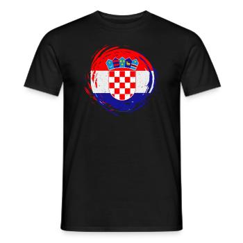Kroatien - Männer T-Shirt - Schwarz - Vorne - AI Model Male 178 light (178cm)