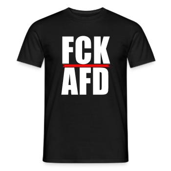 Fuck Afd Anti Racism Against Right - Men's T-Shirt - black - Front - AI Model Male 178 light (178cm)