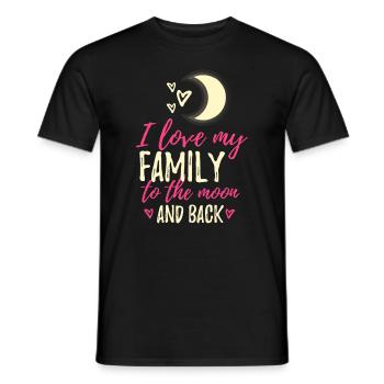 i love my family to the moon and back - Men's T-Shirt - black - Front - AI Model Male 178 light (178cm)