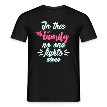 in this family no one fight alone - Men's T-Shirt - black - Front - AI Model Male 178 light (178cm)