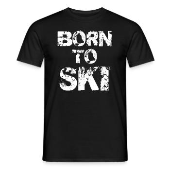 Skiing, skier - Men's T-Shirt - black - Front - AI Model Male 178 light (178cm)
