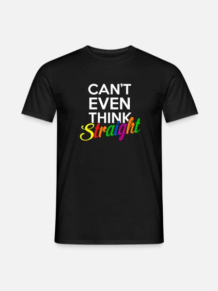 Normal denken Schwul lesbisch Spruch Straight - Männer T-Shirt - Schwarz