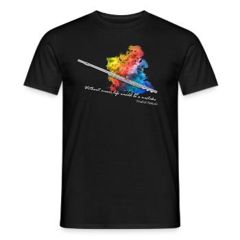 flûte traversière - T-shirt homme - noir - Devant - AI Model Male 178 light (178cm)