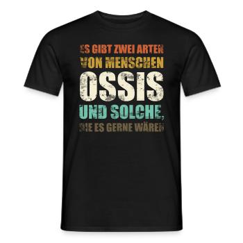 Zwei Arten von Menschen Ossis DDR Ostdeutschland - Männer T-Shirt - Schwarz - Vorne - AI Model Male 178 light (178cm)