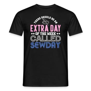 Un jour supplémentaire appelé Sewday - T-shirt homme - noir - Devant - AI Model Male 178 light (178cm)