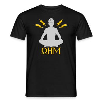 Ohm méditant construction d'électricien - T-shirt homme - noir - Devant - AI Model Male 178 light (178cm)