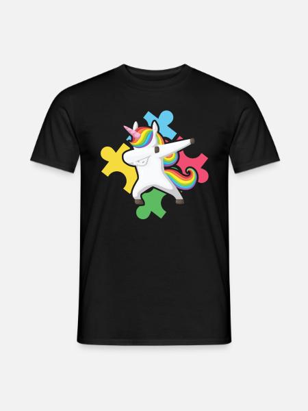 Autism Dab Sped Teacher Autism Unicorn - Men's T-Shirt - black